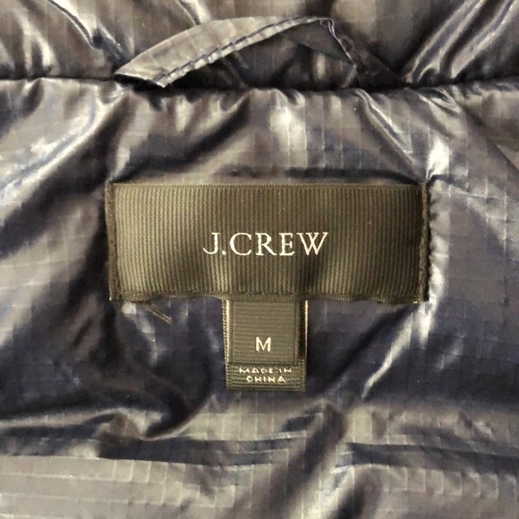J. Crew Navy Dawn & Feather Filled Puffer Vest Medium - Picture 6 of 7